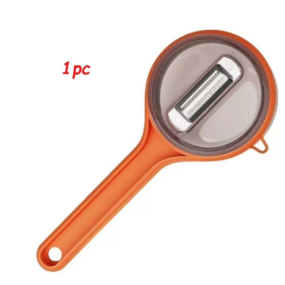 Multi-Function Fruit & Vegetable Peeler with Peel Storage Vegetable Peeler Babs Orange 1pc