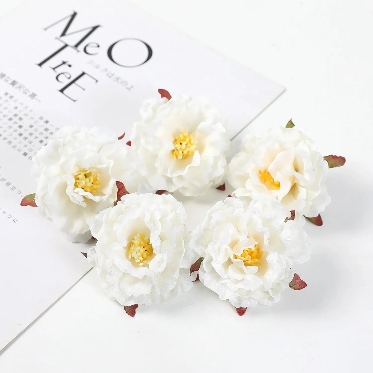 White Artificial Rose Flower Heads – Wedding & Home Decor