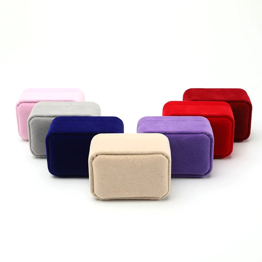 Vintage Velvet Double Slot Ring Box – Engagement & Wedding Velvet Ring Box Babs