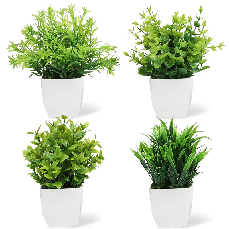 Mini Artificial Eucalyptus Bonsai Potted Plant – Home & Office Artificial Potted Plant Babs