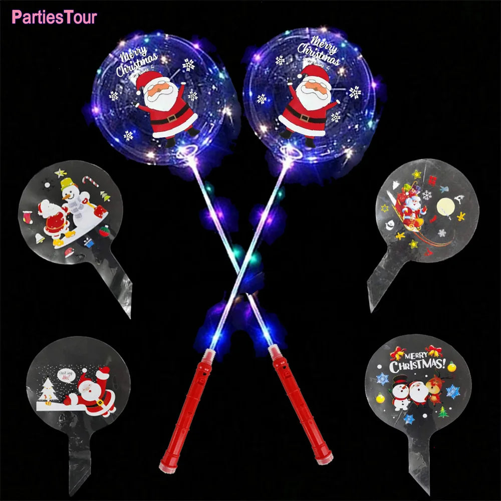 Christmas LED BoBo Balloons Set – Flashing Handle & 70cm Stick LED Party Balloons Babs