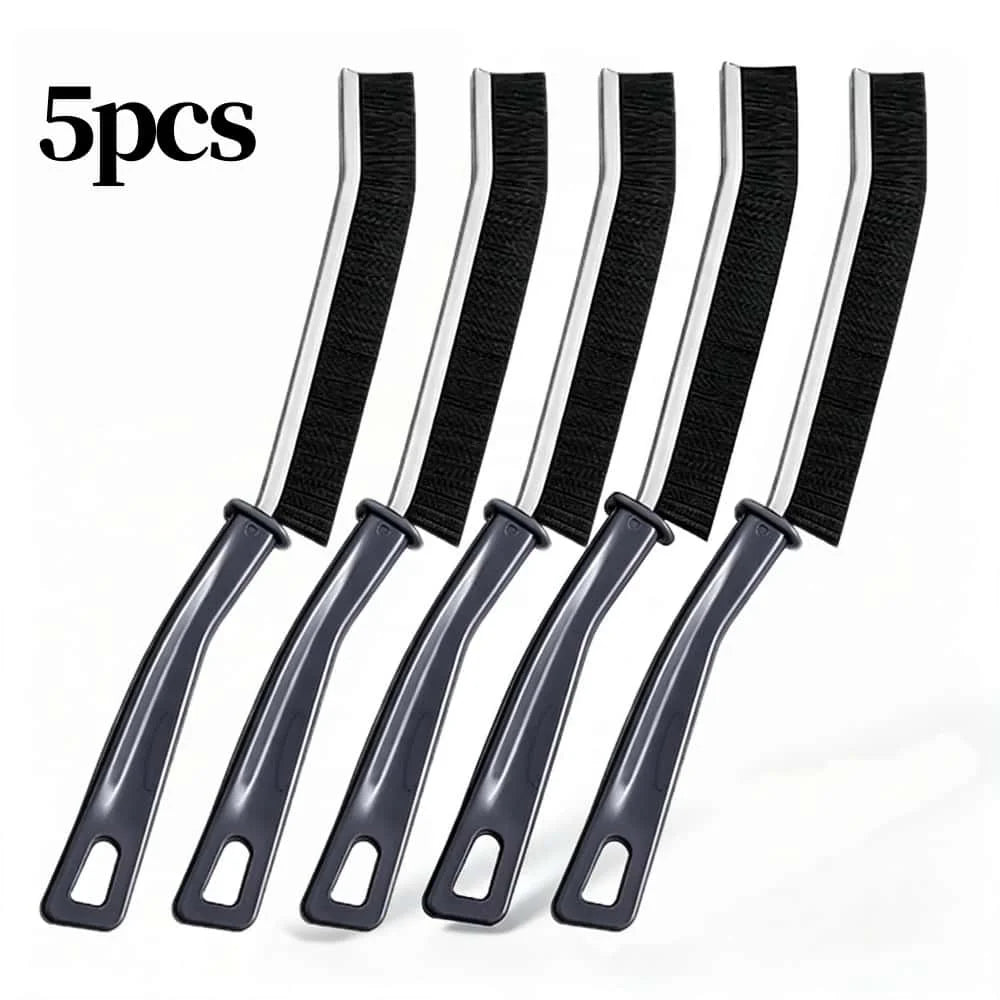 Hard Bristle Crevice Brush – Grout, Tile, Kitchen & Bath Crevice Cleaning Brush Babs Black 5pcs