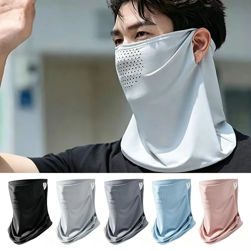 Ice Silk Sun Shield Mask UPF50+ Full Face UV & Neck Protection Sun Protection Mask Babs