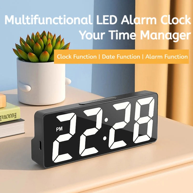 LED Digital Alarm Clock – Voice Control, 12/24H, USB or Battery Digital Alarm Clock Babs