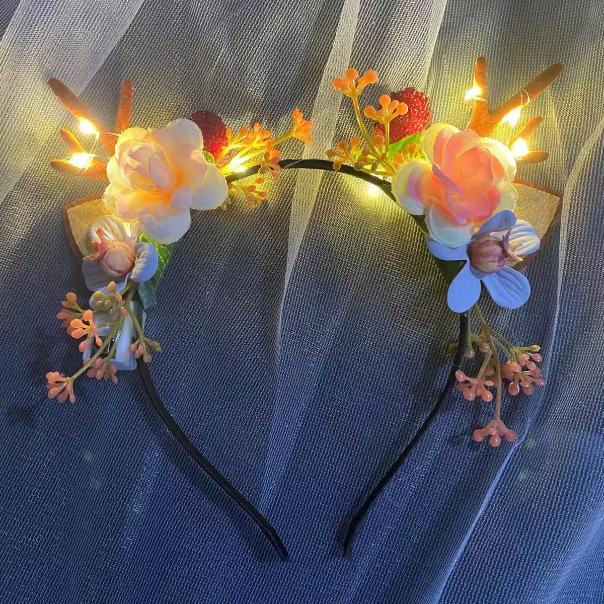 LED Christmas Reindeer Antlers Headband | Glowing Party Hoop LED Party Headband Babs 6