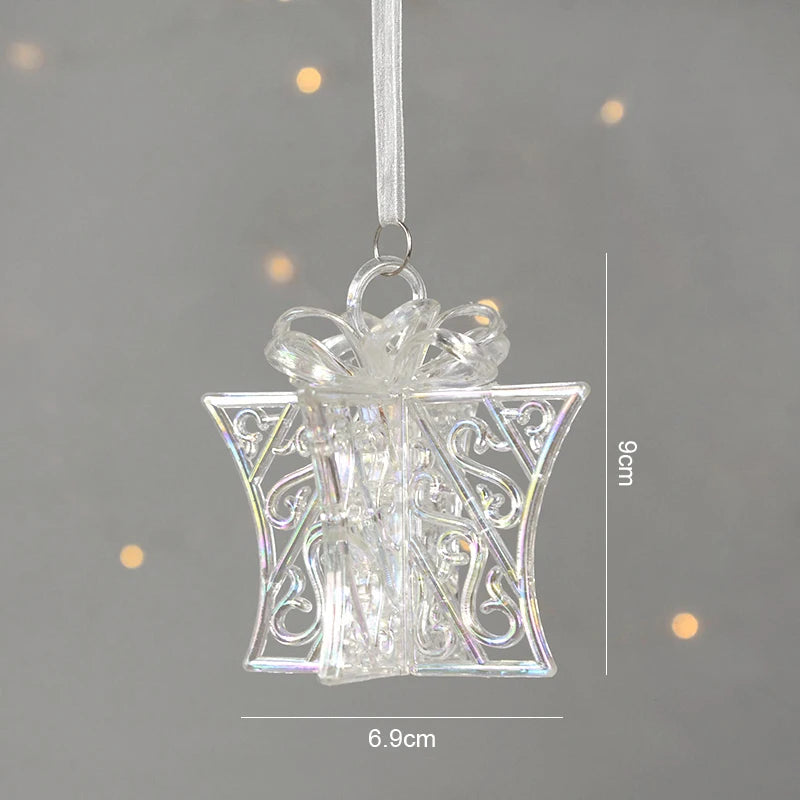 Acrylic Christmas Ornaments – Elk, Angel & Bell Pendants 2024 Christmas Tree Ornaments Babs Gift