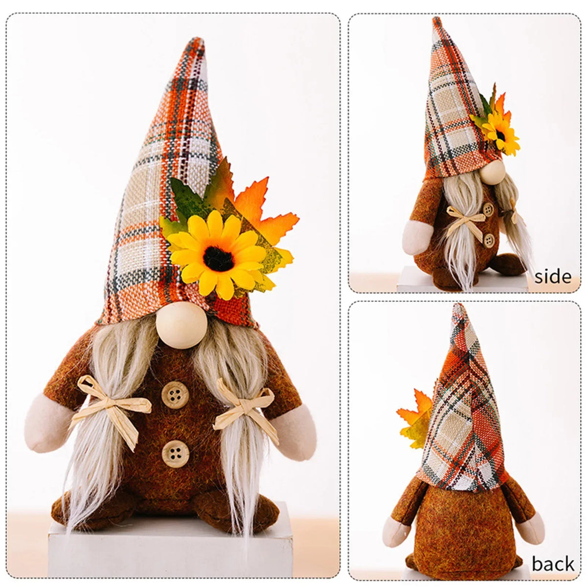 Fall Gnome Plush Doll – Halloween & Thanksgiving Autumn Decor Holiday Gnome Ornament Babs
