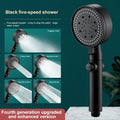 5-Mode High-Pressure Water-Saving Handheld Shower Head + Hose Handheld Shower Head Babs Black showerhead