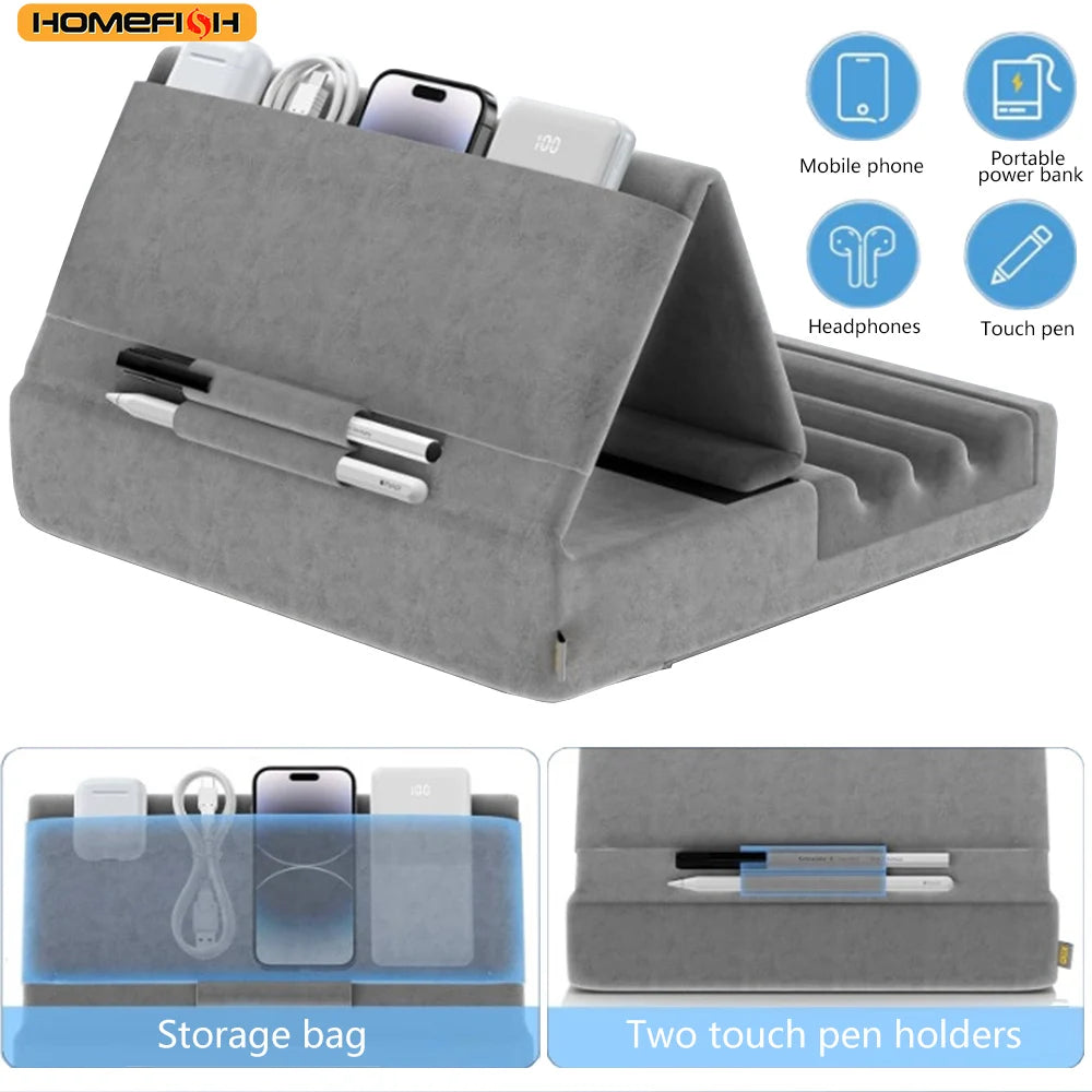 Foldable Tablet Pillow Stand for Lap, Bed & Desk with Pocket Tablet Pillow Stand Babs