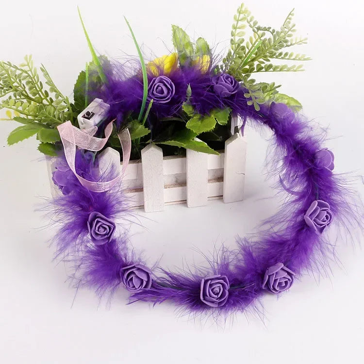 12-Pack LED Fairy Feather Rose Headbands – Glow Party Favors LED Party Headband Babs
