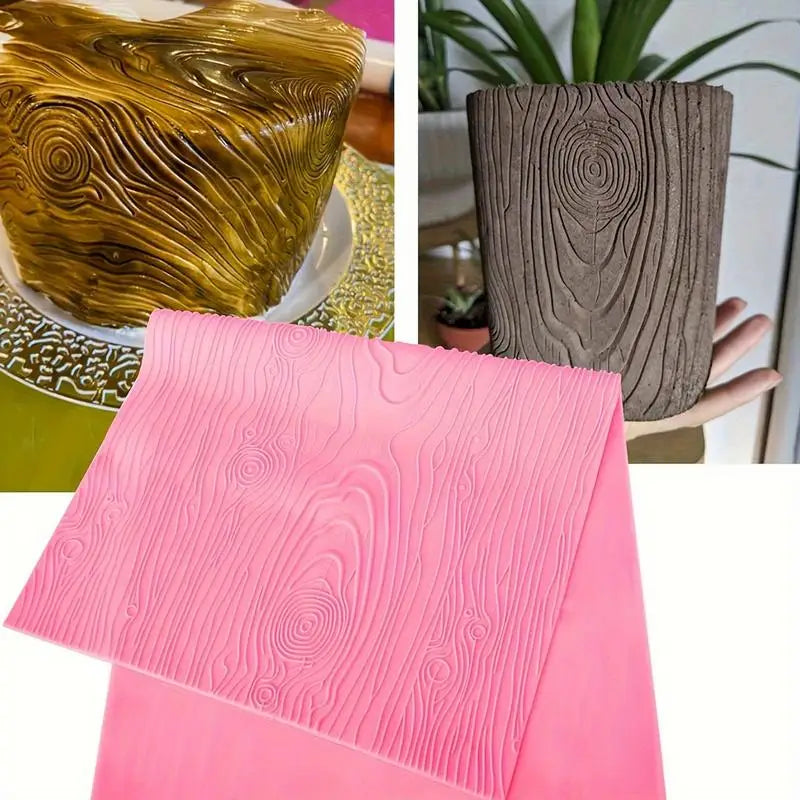 Silicone Wood Grain Fondant Impression Mat | Cake Lace Mold Cake Decorating Mold Babs