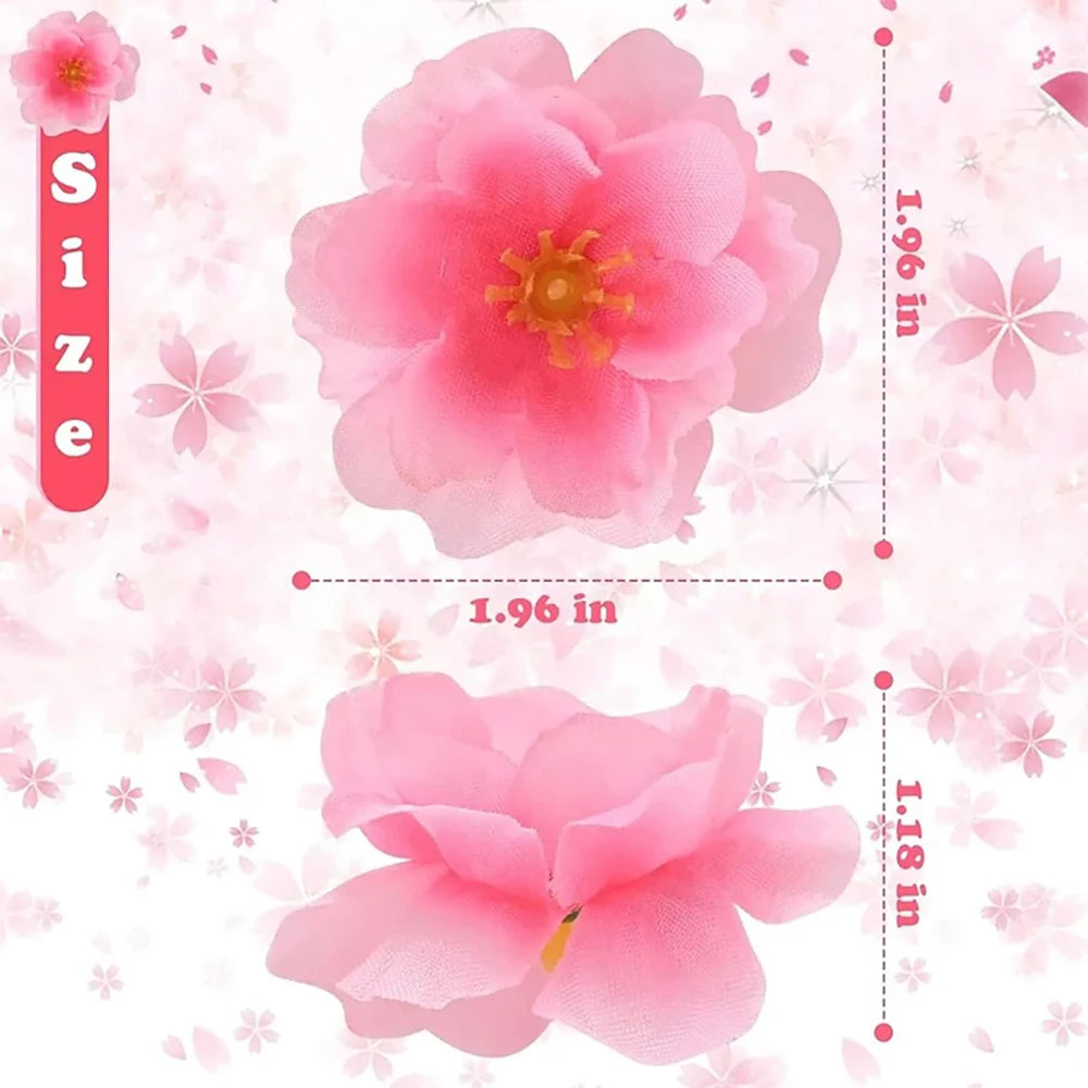 Artificial Cherry Blossom Heads – Silk Peach Flower Decor 10/20/50 Artificial Flower Heads Babs