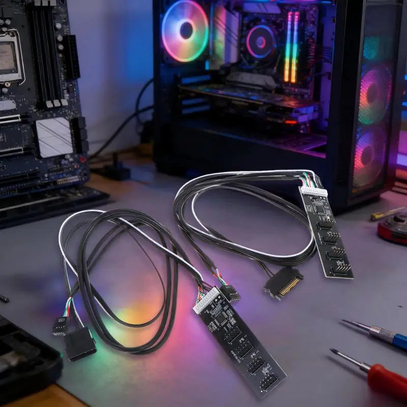 9Pin to 4x 9Pin USB 2.0 Hub Riser Card with 60cm Cable USB Hub Riser Card Babs