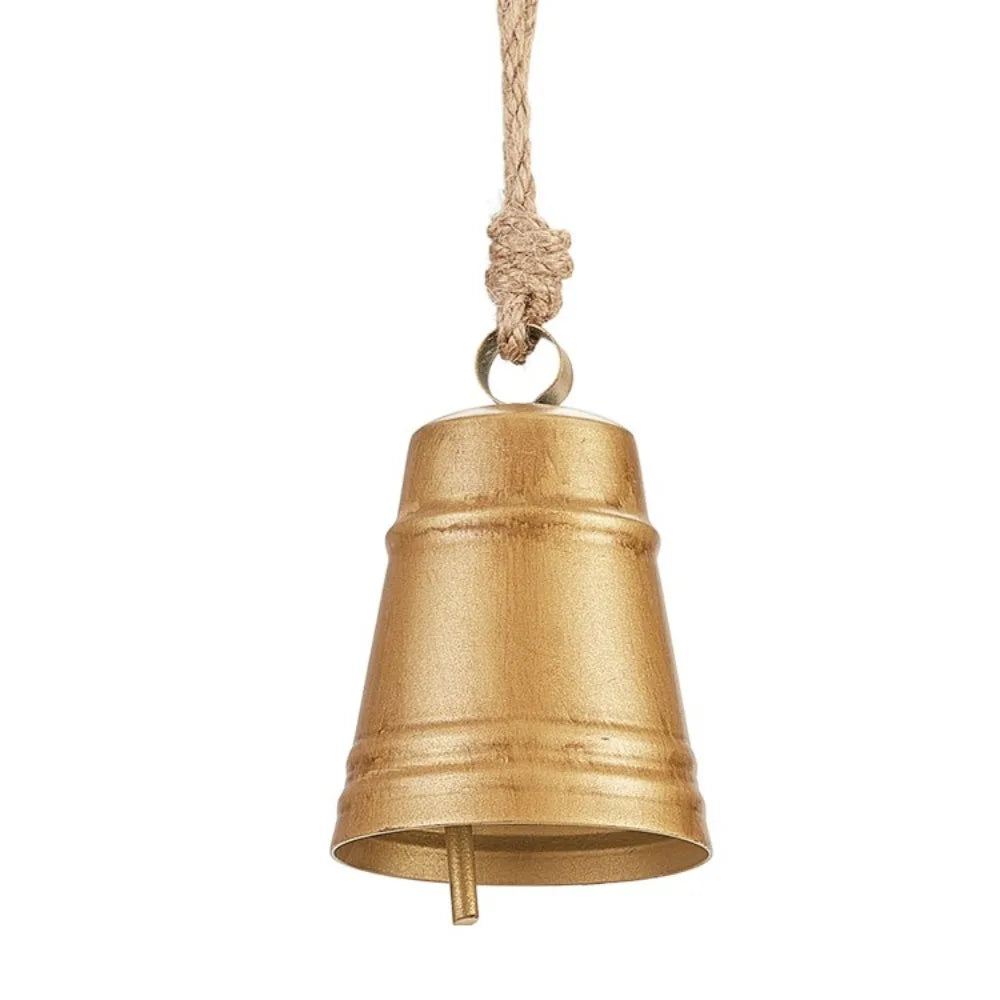 Handmade Metal Hanging Bell Wind Chimes – Retro Gold Decor Decorative Wind Chime Babs Style 8 12.2x16.3cm 38mm