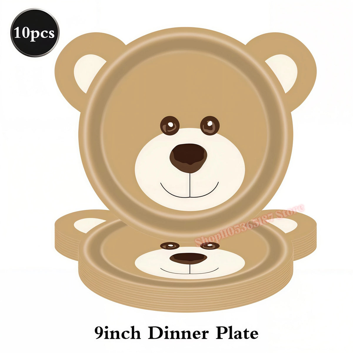 Bear Birthday Party Decoration Set – Plates, Napkins & Banner Party Decoration Set Babs 10pcs 9inch Plates 1 others