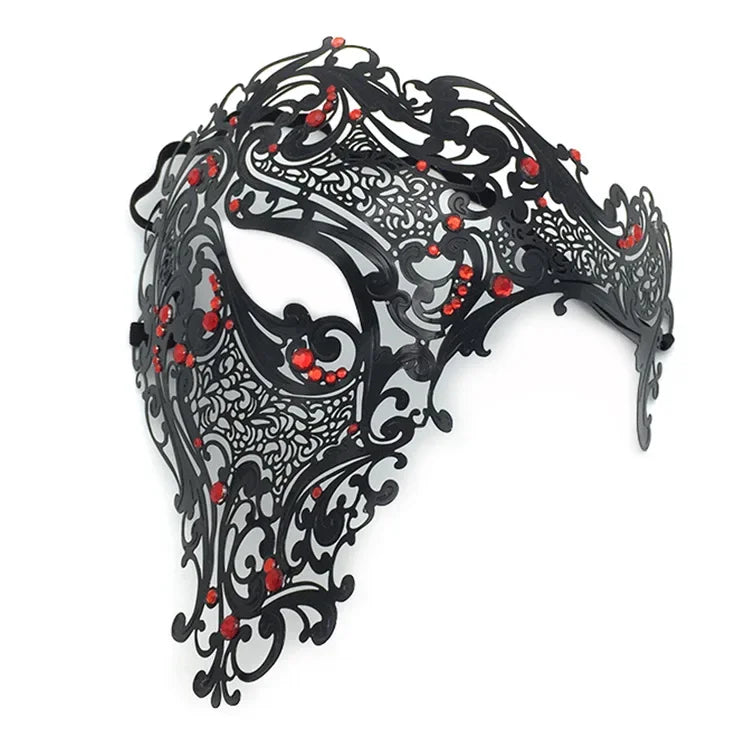 Luxury Metal Venetian Masquerade Mask – Unisex Costume Masquerade Mask Babs black 2