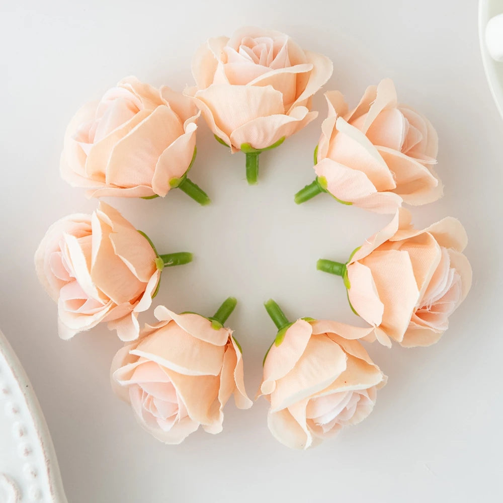 50Pcs Silk Artificial Rose Heads for Wedding & Home Decor | DIY Artificial Silk Flowers Babs