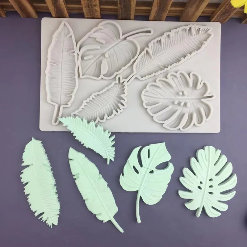 Feather & Leaf Silicone Mold – Chocolate, Clay & Cake Décor Silicone Baking Mold Babs
