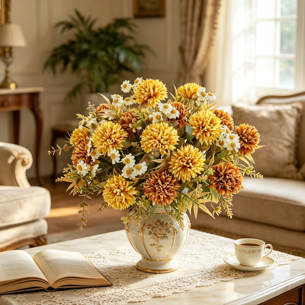 Silk Chrysanthemum Artificial Flowers – Wedding & Home Décor Artificial Flowers Babs