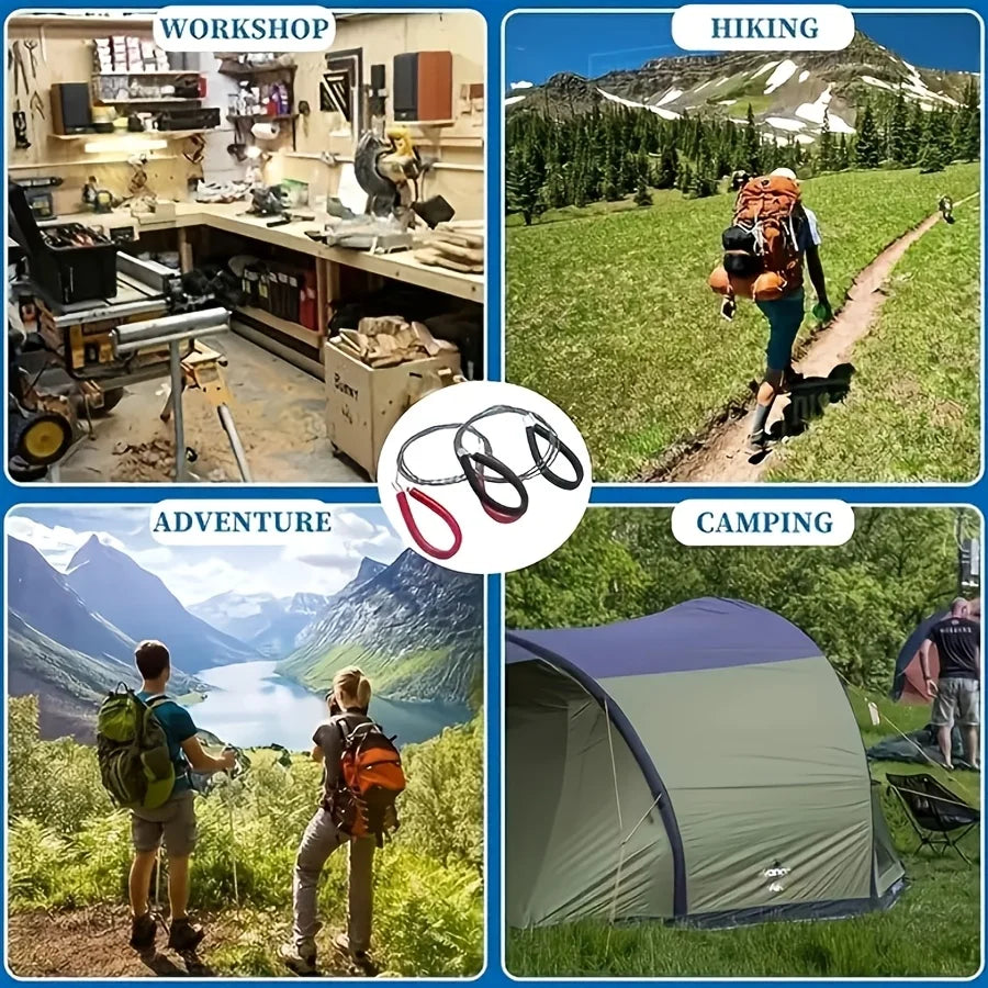 2-Pack Pocket Wire Saw – Survival Camping & Hiking Steel Saw Survival Wire Saw Babs