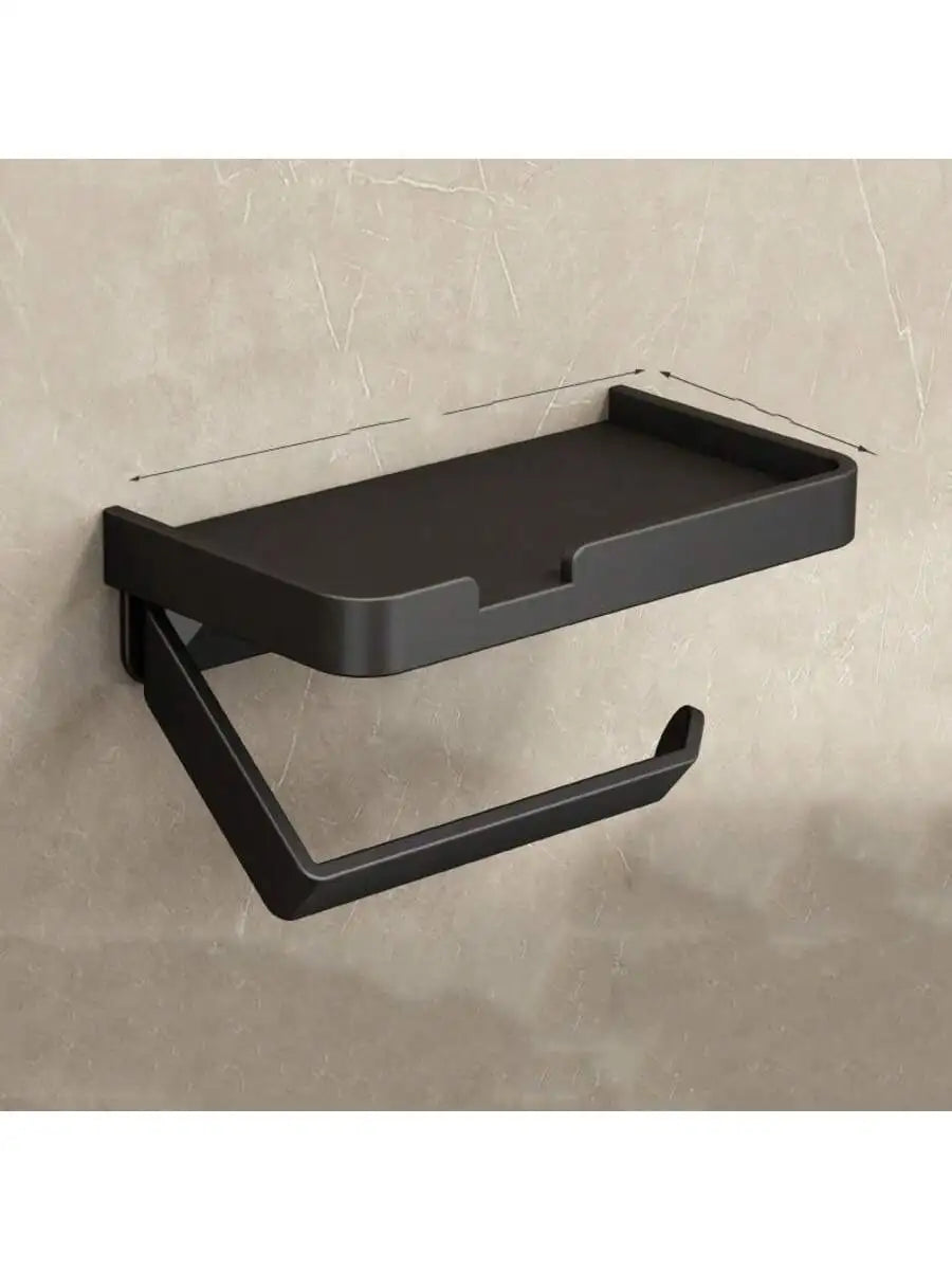 Stainless Steel Toilet Paper Holder – Adhesive or Screw Mount Toilet Paper Holder Babs black