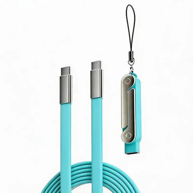 240W USB-C Fast Charging Cable with Foldable Bracket Stand USB-C Charging Cable Babs Green