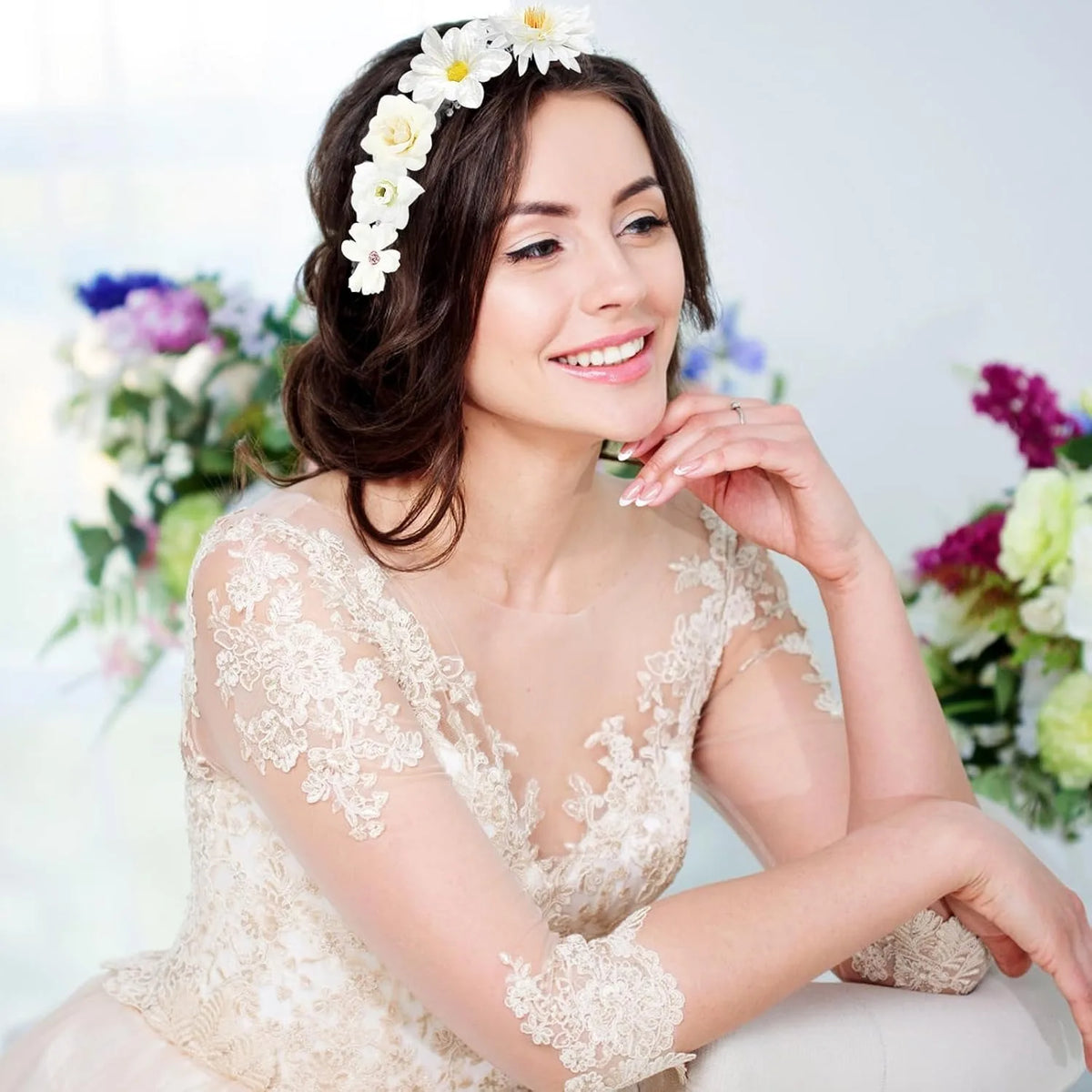 White Silk Artificial Flowers 48pcs – Wedding & Home Décor Artificial Silk Flowers Babs