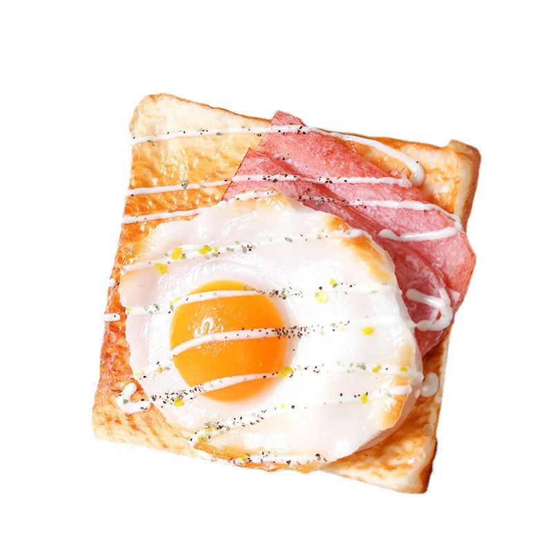 Fake Toast Egg Bread Prop – Realistic Food Decor & Kids Sketch Aid Fake Food Prop Babs egg toast