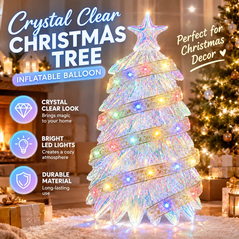4D Rainbow Chrome Christmas Tree Foil Balloon 92x54cm Christmas Foil Balloon Babs
