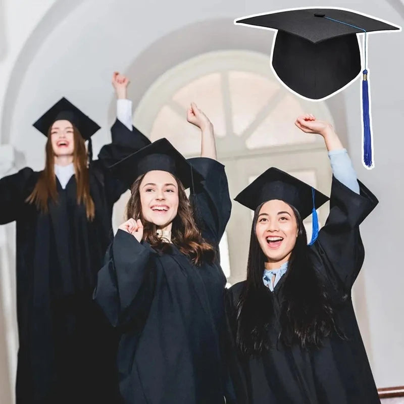 Black Graduation Cap with Tassel – Adult Bachelor & Master Hat Graduation Cap Babs
