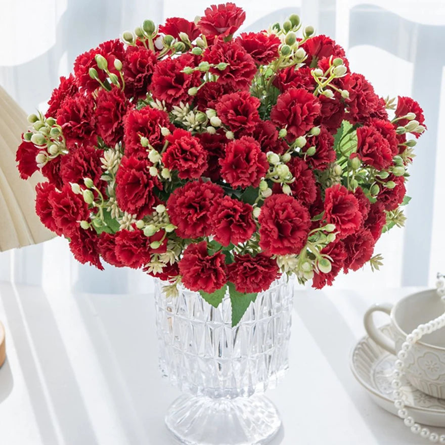 Silk Carnation Artificial Flower Bouquet – Wedding & Home Decor Artificial Flower Babs