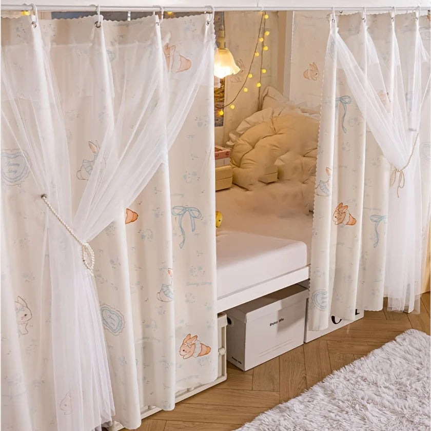 Double-Layer Princess Bed Curtain – Mesh Lace Privacy Netting Bed Privacy Curtain Babs