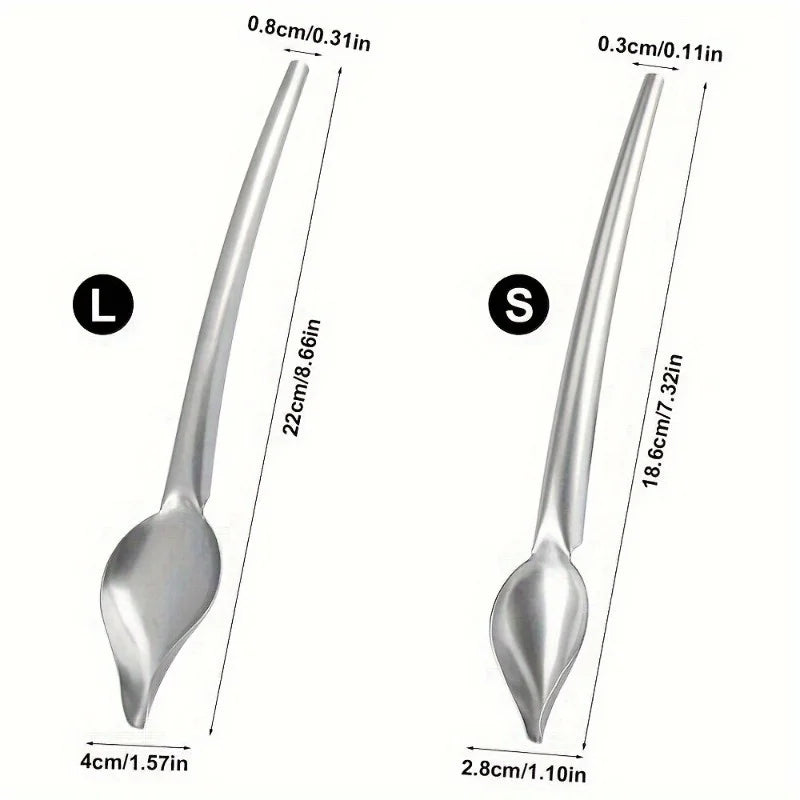 Stainless Steel Drizzle Spoon – Reusable Decorating Drawing Spoon Decorating Spoon Babs 2pcs