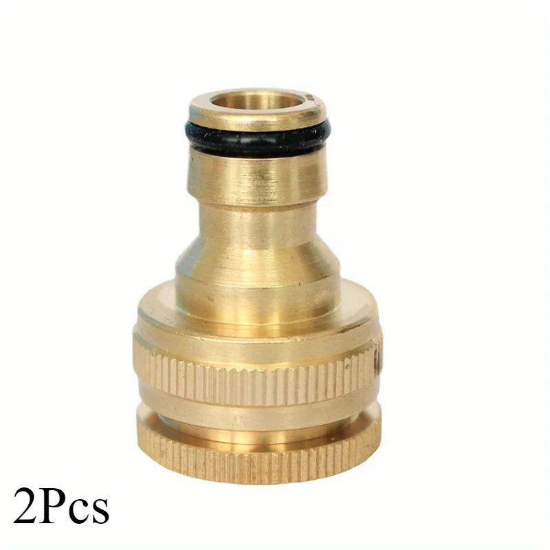 2Pcs Brass Hose Tap Connector 3/4" 1/2" Garden Faucet Adapter Hose Faucet Adapter Babs 2Pcs