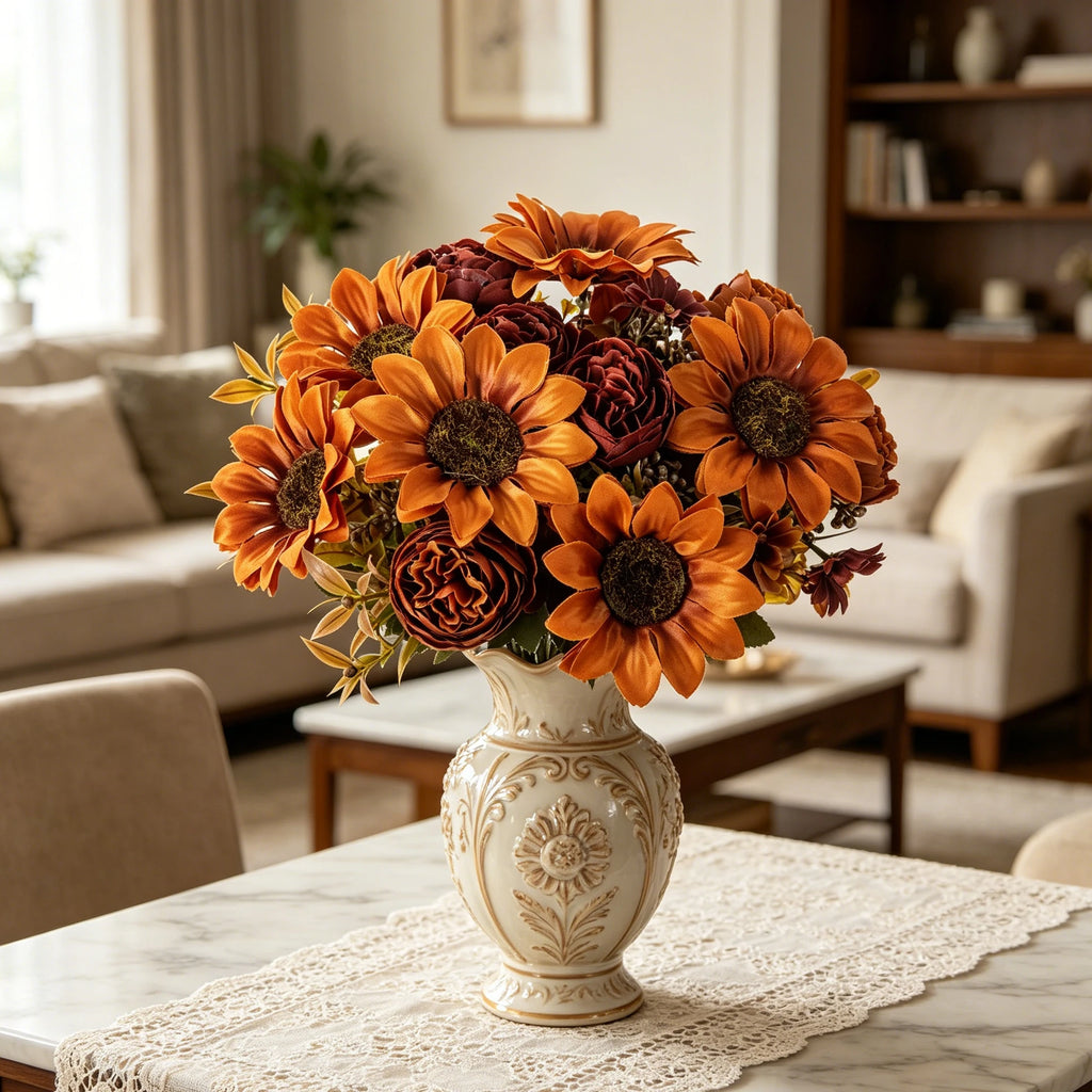 Silk Sunflower Artificial Bouquet – Wedding & Home Décor Artificial Flower Bouquet Babs