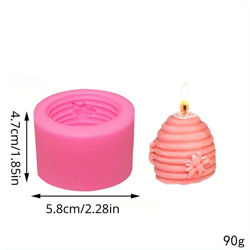 3D Bee Honeycomb Silicone Mold – Candle, Soap & Gypsum Silicone Craft Mold Babs 1pc