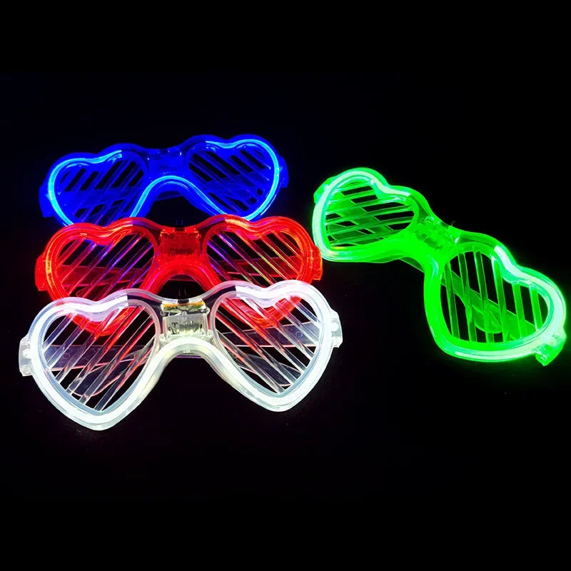 20pc LED Heart Shutter Shades Glow Party Glasses – Pack of 20 LED Party Glasses Babs