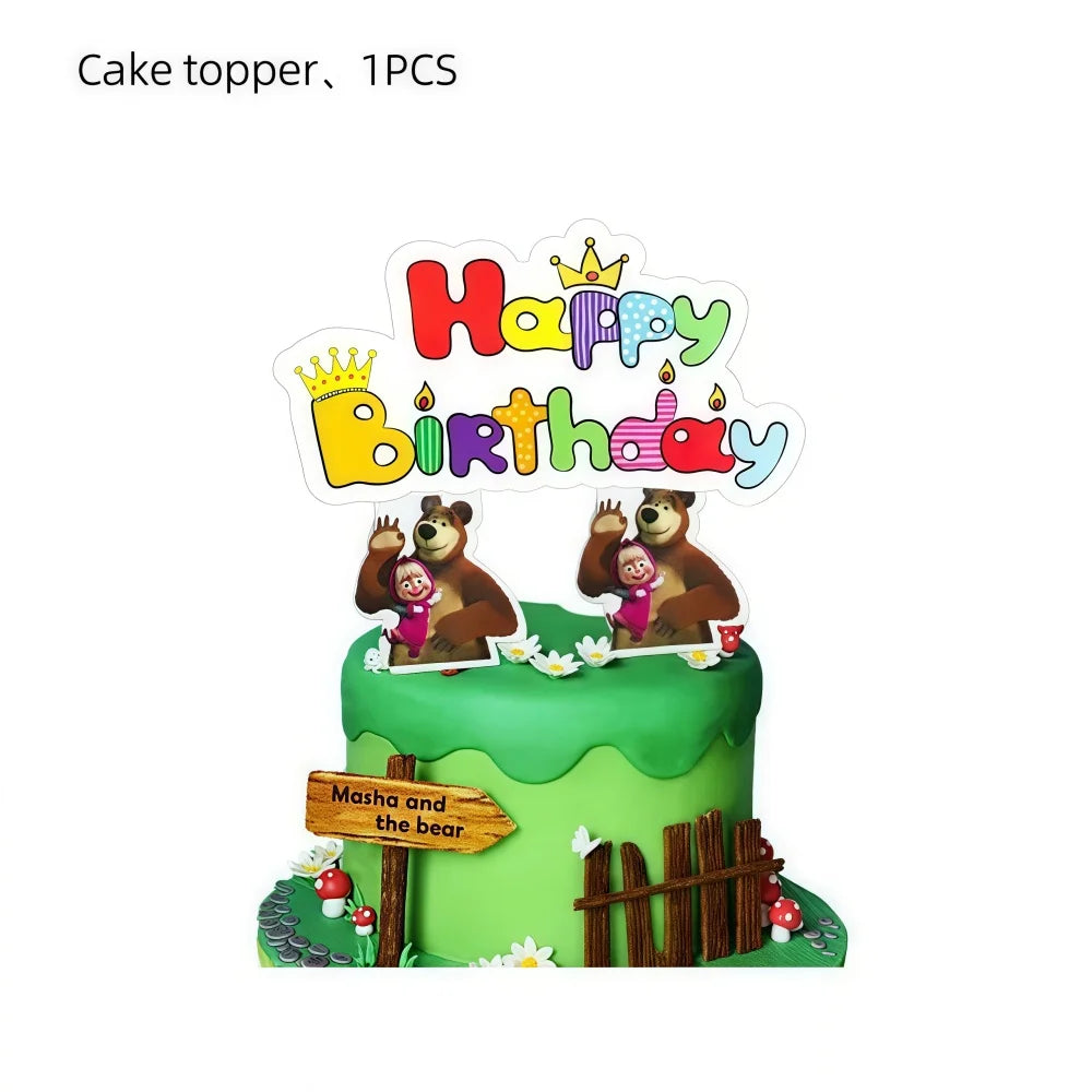 Bear Theme Kids Birthday Party Kit – Plates, Cups & Balloons