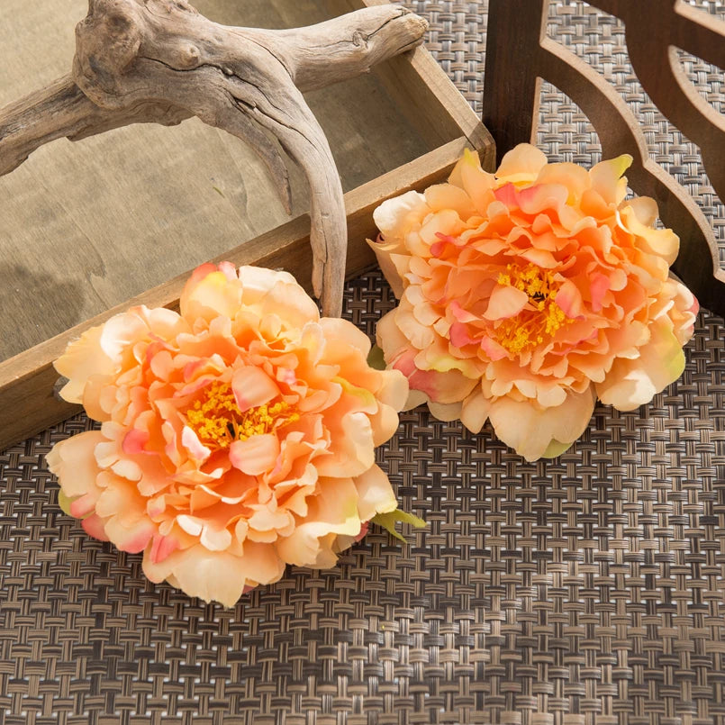 Silk Peony Artificial Flowers 10/20pcs – Wedding & Home Décor Artificial Silk Flowers Babs Orange 10 pcs