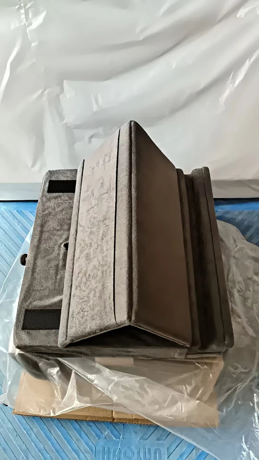 Foldable Tablet Pillow Stand for Lap, Bed & Desk + Pocket Tablet Pillow Stand Babs GRAY
