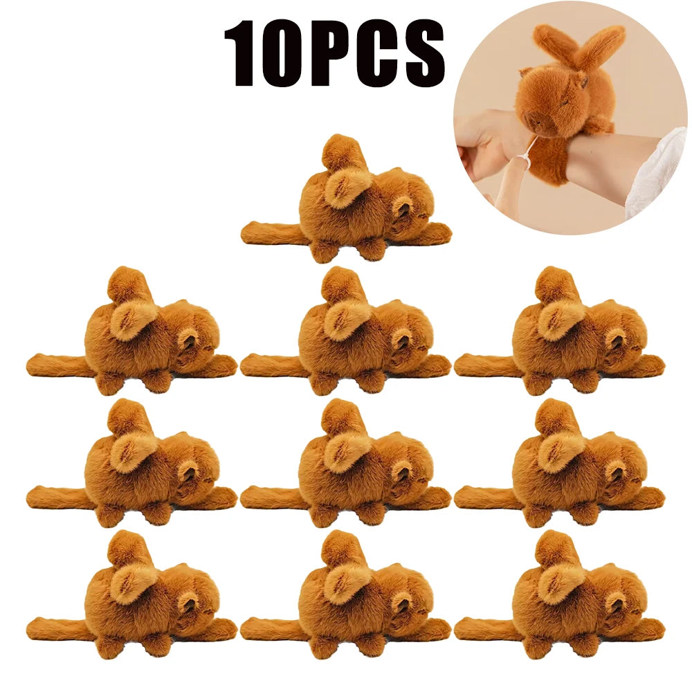 Capybara Dolphin Snap Bracelet Plush Doll – Vibrating Toy Plush Bracelet Doll Babs 10PCS