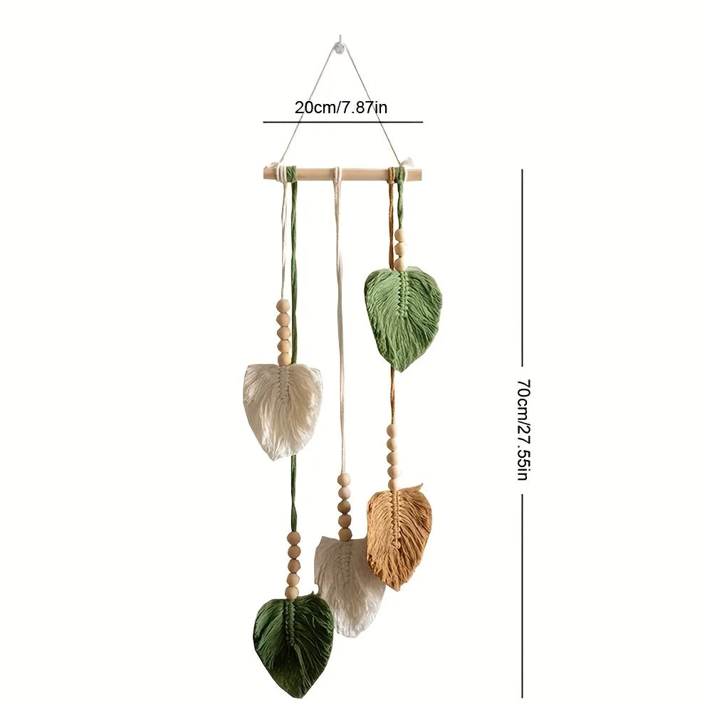 Handmade Macramé Leaf Wall Hanging Tapestry | Boho Decor Macramé Wall Hanging Babs