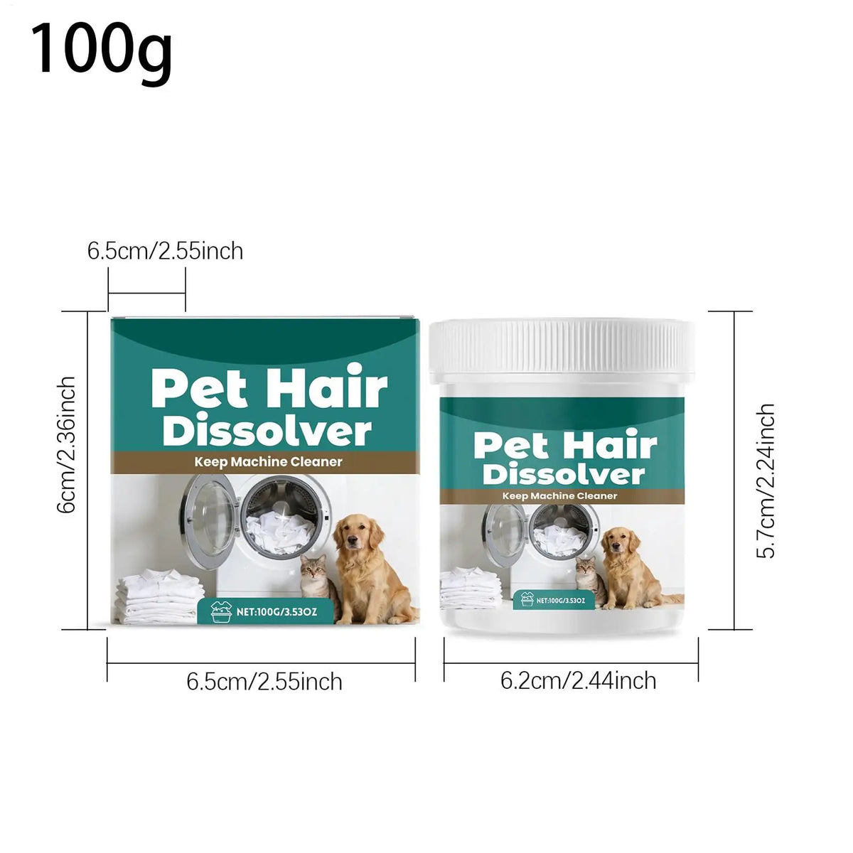Pet Hair Dissolver Laundry Additive – Dog & Cat Hair Remover Laundry Hair Remover Babs