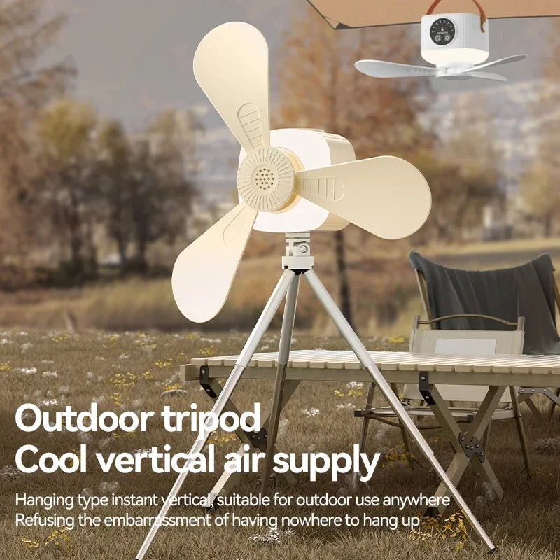 Wireless Rechargeable Ceiling Fan with LED Light & Remote Portable Ceiling Fan Babs
