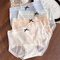 4-Pack Mesh Polka Dot Panties – Sheer Bow Knot Seamless Briefs Women's Hipster Briefs Babs 4Pcs M Pack