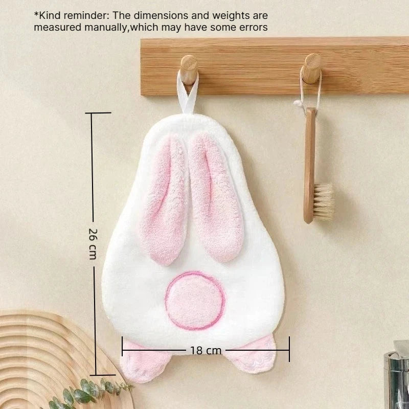 Cute Rabbit Coral Fleece Hand Towel – Soft & Absorbent Hand Towel Babs