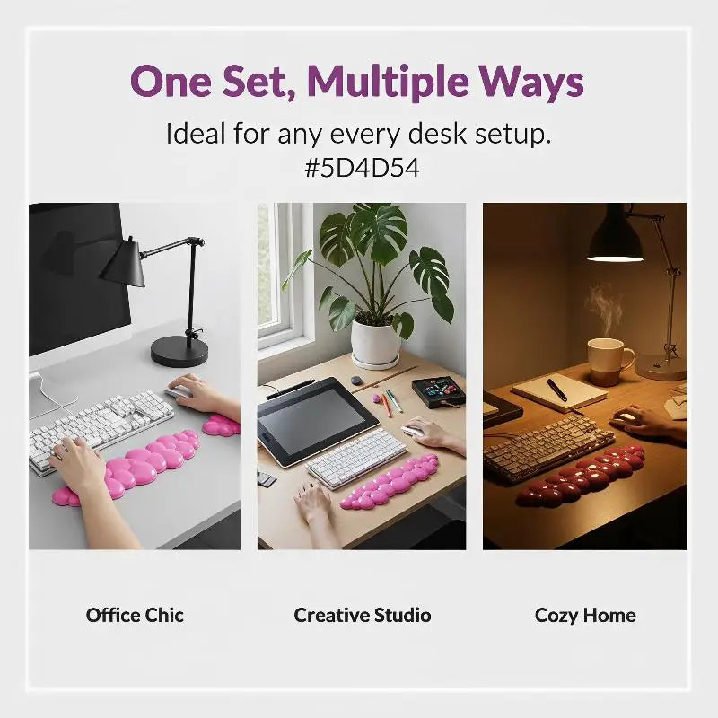 Cloud Silicone Wrist Rest for Keyboard & Mouse – Ergonomic Silicone Wrist Rest Babs