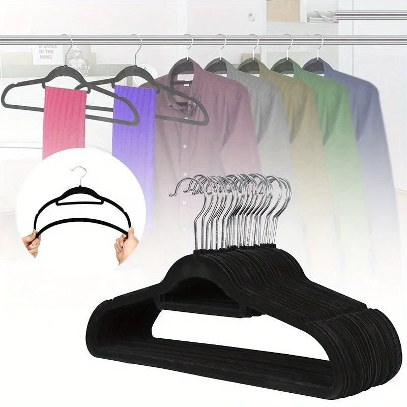 Premium Velvet Hangers 360° Hook, Non-Slip Space Saving Tie Bar Velvet Clothes Hangers Babs