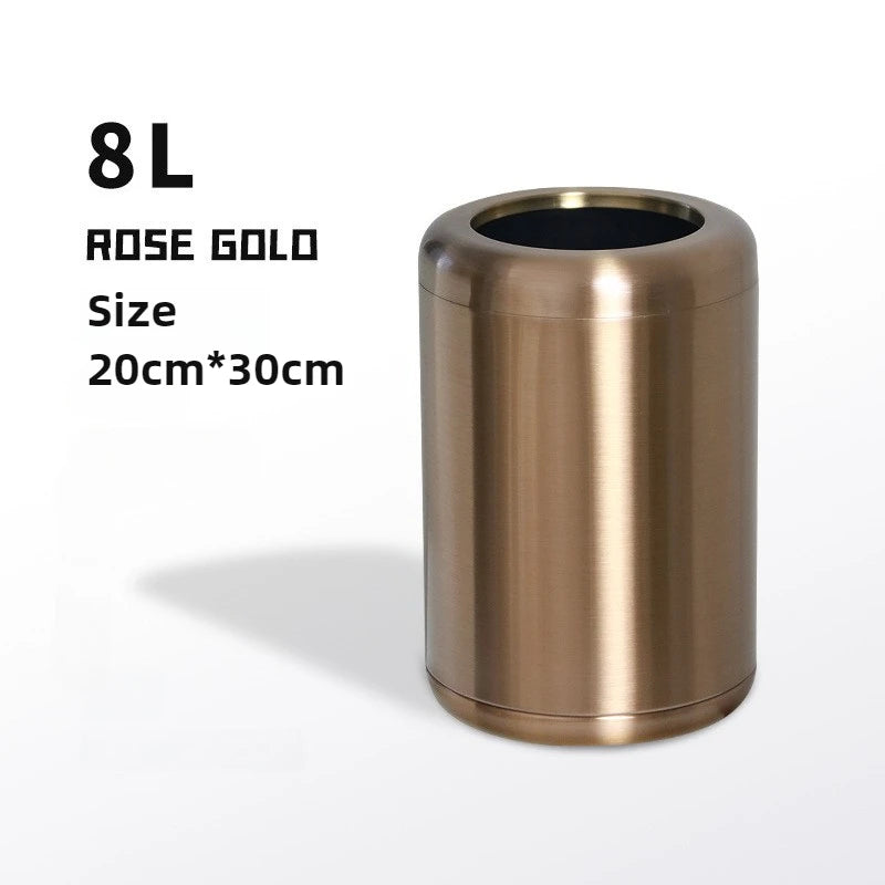 Modern Iron Trash Can 8L/12L – Waste Bin for Home Rooms Iron Waste Bin Babs 8L Rose Gold