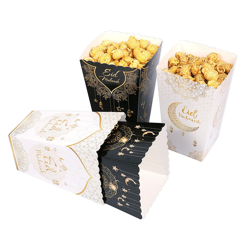 6pcs Eid Mubarak Candy & Popcorn Gift Boxes – Ramadan Party Party Gift Boxes Babs